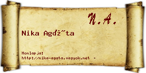 Nika Agáta névjegykártya